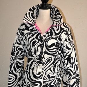 Dandy Reversible Black & White Quilted Jacket. XL.